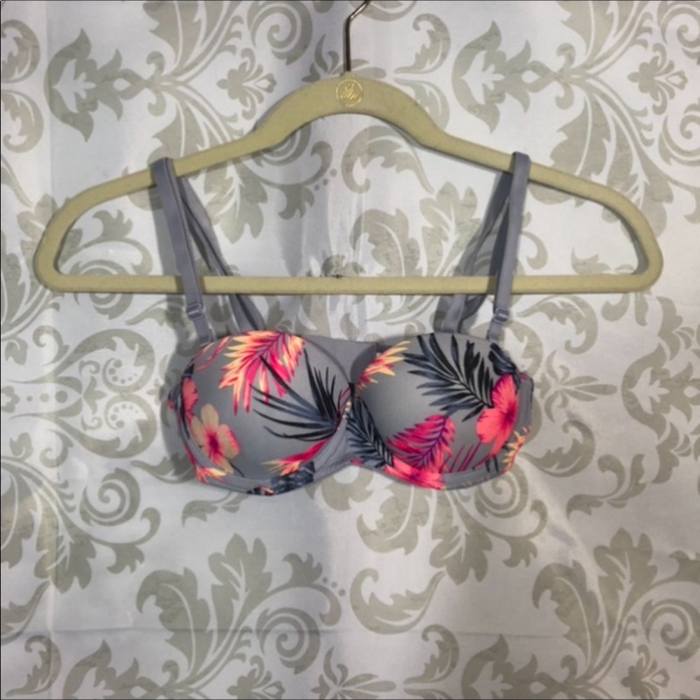 Victoria Secret PINK Gray Hawaiian Floral Bra 32A